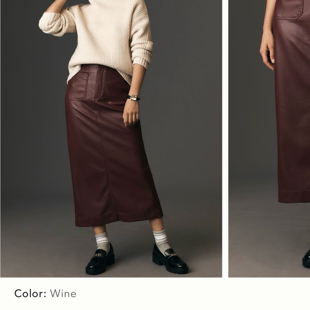 NWT Maeve faux leather skirt